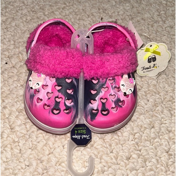 Toddler First Steps Lined Croc Clogs with Charms - Picture 1 of 1